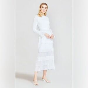 Lela rose piper dress white XS